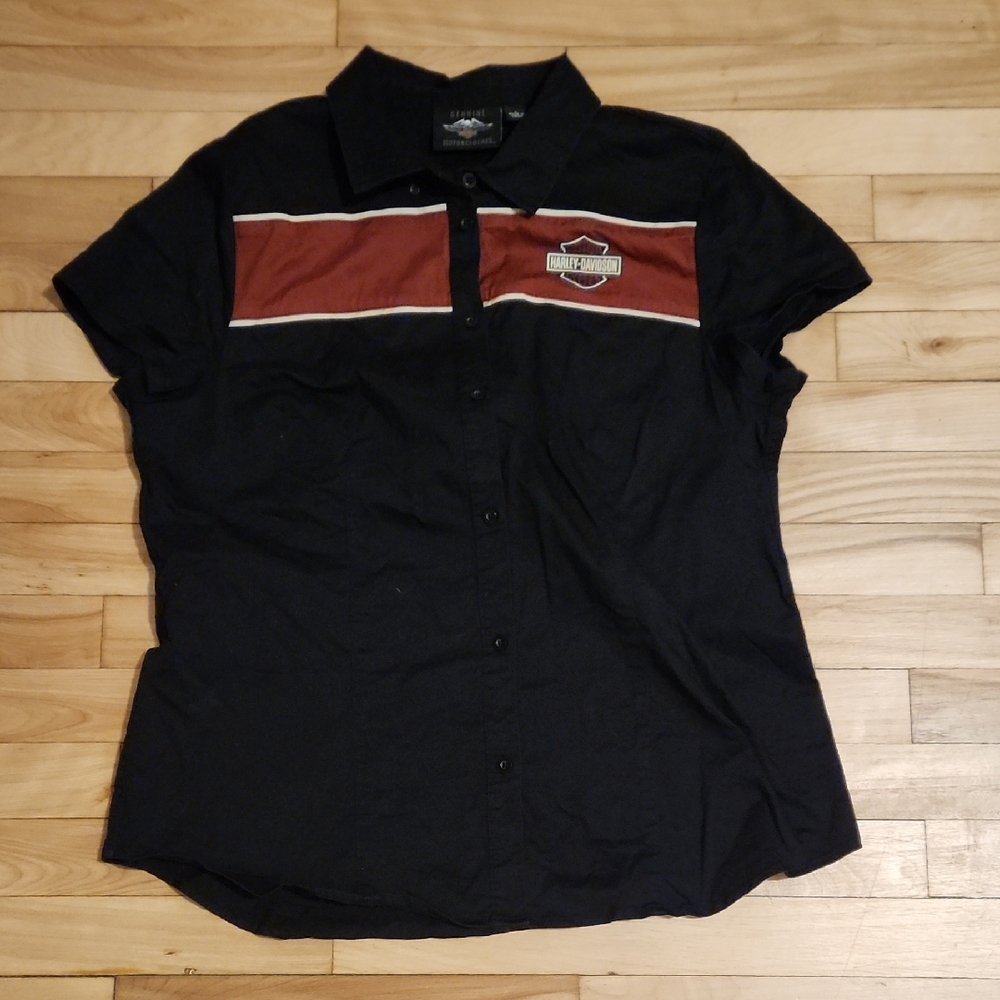 Harley-Davidson Black Shirt with Red Stripe